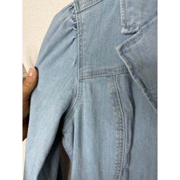 PAIGE Women's Meg Long Sleeve Romper Songbird NWT Denim Jumpsuit Shorts 2 A1 - Picture 14 of 15